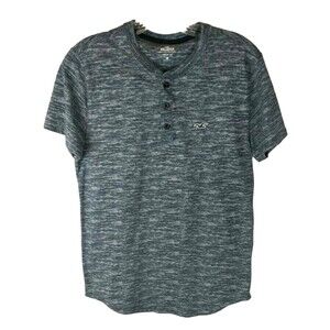 Hollister Men's Henley Shirt  Size XS  Partial Button Tee T-Shirt  Blue